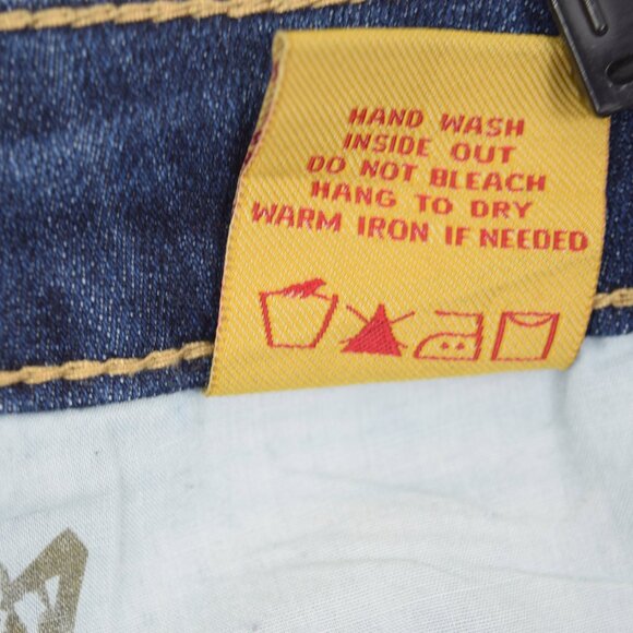 Seven7 Luxe Jeans Woman 20 Plus Size Blue Embellishd Rhinestones Boho Denim - Picture 10 of 14